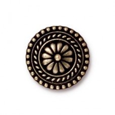 17mm TierraCast Antique Brass Oxide Bali Button