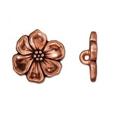 15mm TierraCast Apple Blossom Buttons - Antique Copper