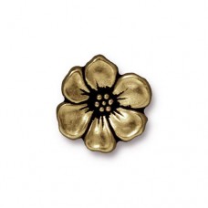 15mm TierraCast Apple Blossom Buttons - Brass Oxide - Each