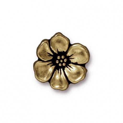 15mm TierraCast Apple Blossom Buttons - Brass Oxide - Each