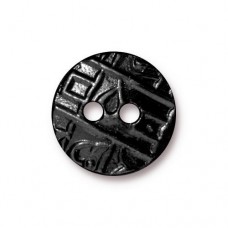 18mm TierraCast Round Coin Buttons - Black Oxide - Pack of 2