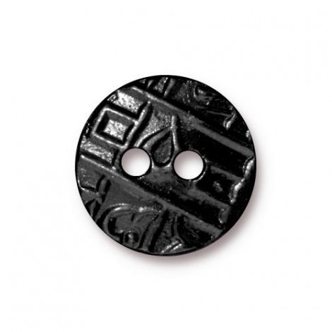 18mm TierraCast Round Coin Buttons - Black Oxide