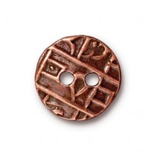 18mm TierraCast Round Coin Buttons - Antique Copper Plated