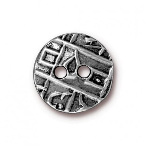 18mm TierraCast Round Coin Buttons - Antique Pewter
