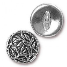 16mm TierraCast Bamboo Button - Ant Silver