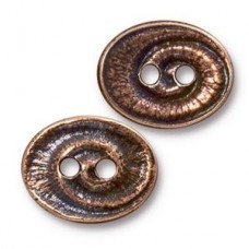 17x14mm TierraCast Swirl Button - Antique Copper