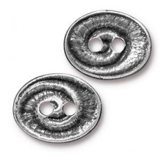 17x14mm TierraCast Swirl Button - Ant Pewter - Pack of 2
