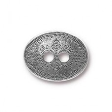 19x15mm TierraCast Tribal Oval Button - Ant Silver