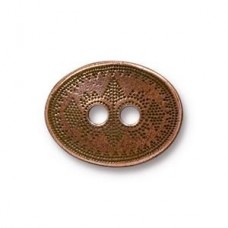 19x15mm TierraCast Tribal Oval Button - Ant Copper