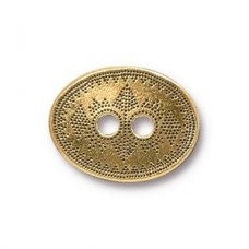 19x15mm TierraCast Tribal Oval Button - Ant Gold