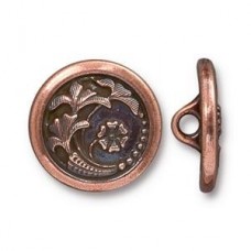 17mm TierraCast Czech Flower Button - Ant Copper