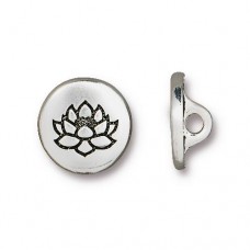 12mm TierraCast Small Lotus Button - Ant Silver