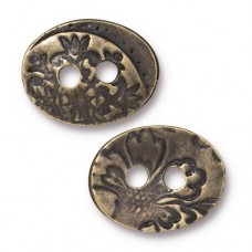 17x14mm TierraCast Jardin Button - Brass Oxide - Pack of 2