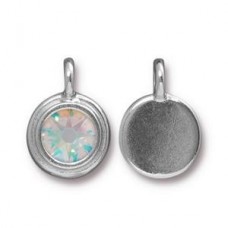 17x12mm TierraCast Stepped SS34 Charms - Crystal AB - Each