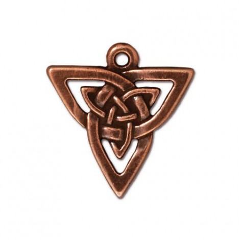 22mm TierraCast Antique Copper Celtic Triangle Pendant Charm