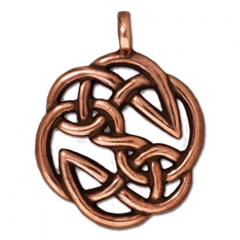 23mm TierraCast Celtic Open Knot Pendant - Antique Copper Plated