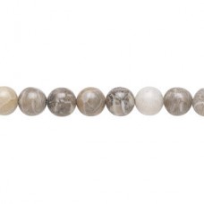 6mm Natural Fossil Coral Round Beads - 16 inch Strand