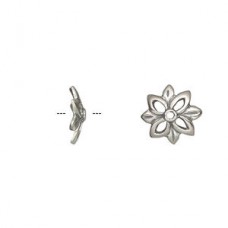12x3mm Antiqued Sterling Silver Fancy Flower Bead Caps - fit 10-14mm bead - Pack of 2