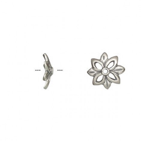 12x3mm Antiqued Sterling Silver Fancy Flower Bead Caps - fit 10-14mm bead - Pack of 2