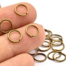 8mm 20ga Antique Brass Open Jumprings - Pack of 20