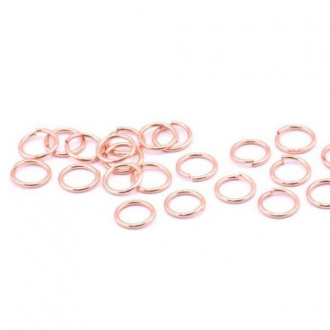 7mm 20ga Rose Gold Rack Plated Open Round Jumprings