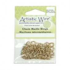 20ga 9/64" ID (5.2mm OD) Artistic Wire Chain Maille Jumprings - Tarnish Resistant Brass