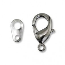 Artistic Wire Shiny Black 15mm Lobster Clasp & Tag - 4 sets