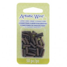 Artistic Wire Large Wire Crimps - 12ga Antique Copper - Pack of 50