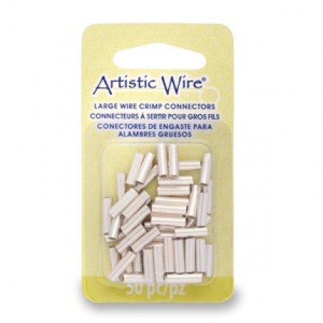 Artistic Wire Large Wire Crimps - 12ga Silver Plated - Pack of 50