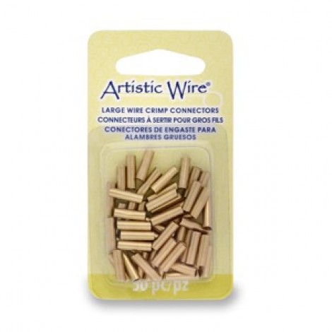 Artistic Wire Large Wire Crimps - 12ga Brass Color - Pack of 50