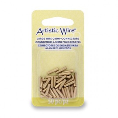 Artistic Wire Large Wire Crimps - 16ga Brass Color - Pack of 50