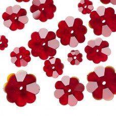 6-14mm Celestial Crystal Margarita Flower Beads - Red - Pk of 20
