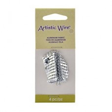 Artistic Wire Aluminium Fabric Mesh - 16x77mm - Silver - 4pc