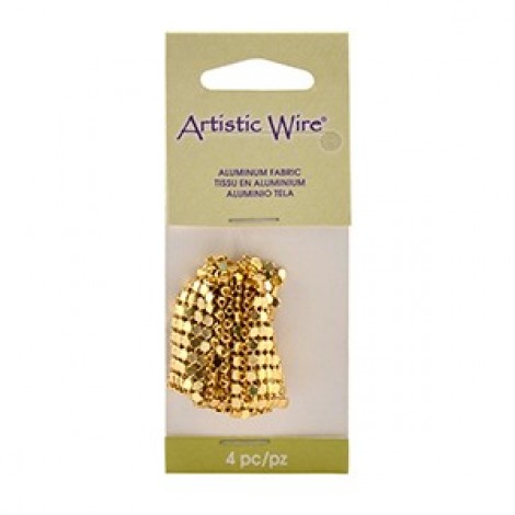 Artistic Wire Aluminium Fabric Mesh - 16x77mm - Gold - 4pc