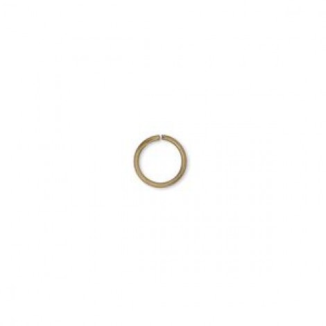 7mm 20ga Antique Gold Plated Brass Open Round Jumprings - Pack of 50