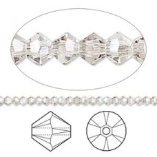 5mm Swarovski Crystal Bicones - Crystal Silver Shade - Pack of 10