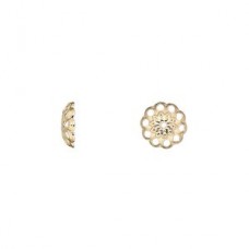 8mm Gold Plated Brass Fancy Round Filigree Beadcaps - Pack of 20
