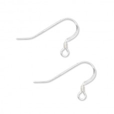 15mm Sterling Silver Filled Flat Earwires with 2mm Coil - Open Loop - Pack of 2 Pair