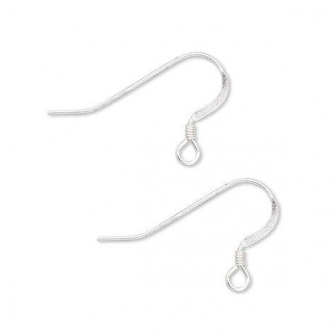 15mm Sterling Silver Filled Flat Earwires with 2mm Coil - Open Loop - Pack of 2 Pair 15mm Sterling Silver Filled Flat Earwires with 2mm Coil - Open Loop - Pack of 2 Pair
