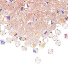 5mm Faceted Bicones - Lt Rose AB - Pack of 10