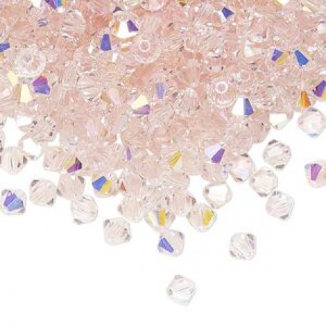 5mm Faceted Bicones - Lt Rose AB - Pack of 10