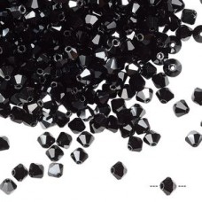 5mm Swarovski Crystal Bicones - Jet Hematite - Pack of 10