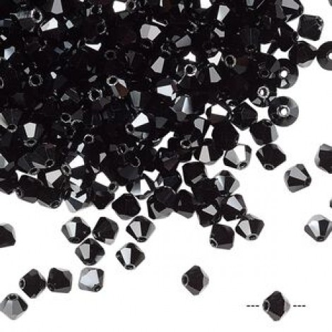5mm Swarovski Crystal Bicones - Jet Hematite - Pack of 10
