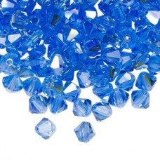 5mm Swarovski Bicones - Sapphire AB - Pack of 10