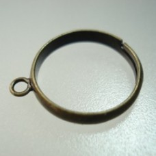 Antique Brass Adjustable Ring Base with 1 Loop - Pack of 5