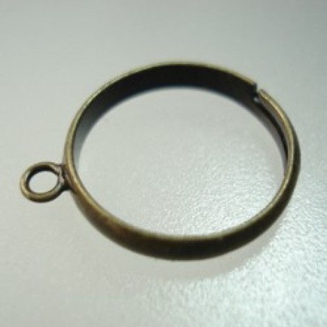 Antique Brass Adjustable Ring Base with 1 Loop - Pack of 5 Antique Brass Adjustable Ring Base with 1 Loop - Pack of 5