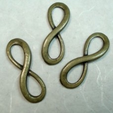 8x23mm Vintage Alloy Ant Bronze Infinity Links - Pack of 10