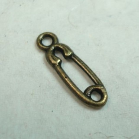 17x5mm Vintage Style Ant Bronze Safety Pin Charms