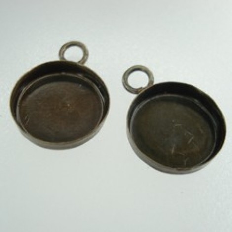 12.5mm (11mm ID) Antique Bronze Bezel Cups