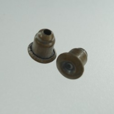 6mm Antique Bronze Secure Earnuts - Per pair